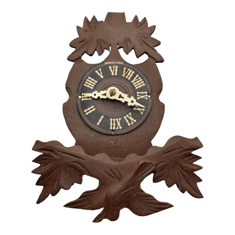 Vintage German Wooden Clock Unadjusted Mechanical Movement Parts‎ Repair